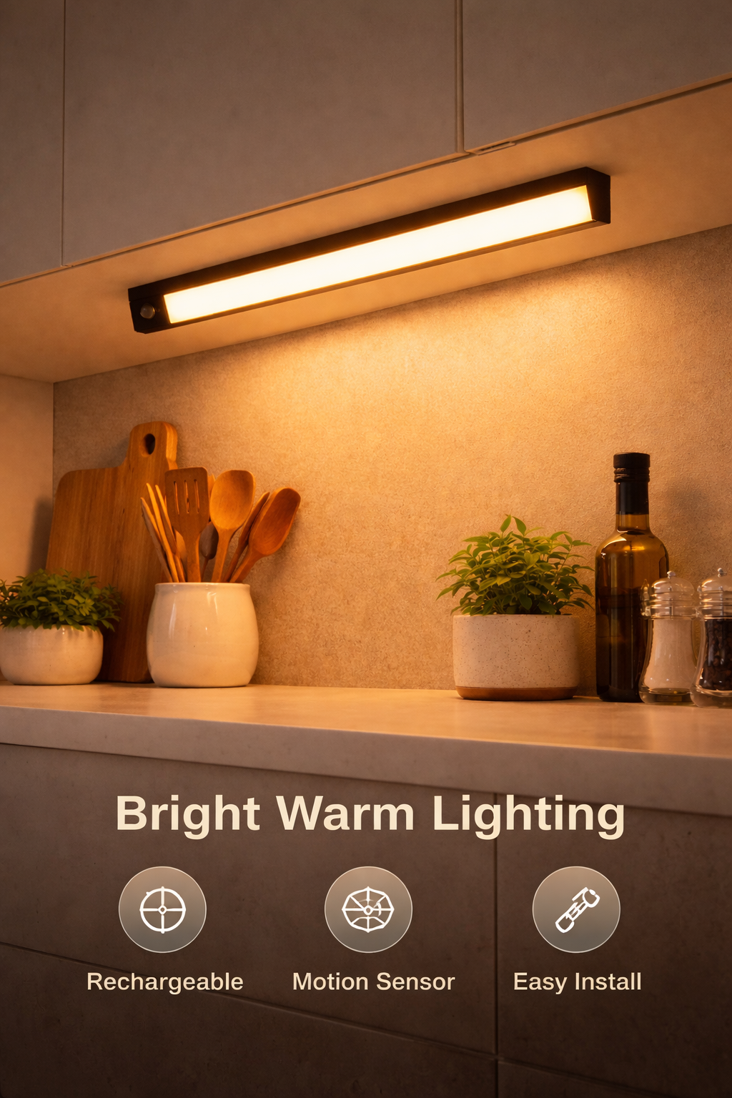 Wireless LED Night Light with Motion Sensor, USB Rechargeable